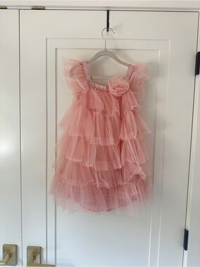 Gap x LoveShackFancy Tiered Tulle Party Dress Pink 5 Years